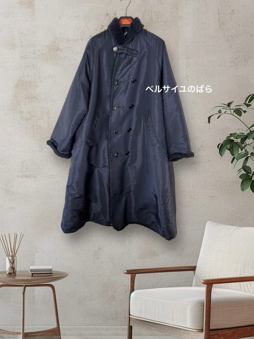 45R 908厚ナイロン×ボア ショールカラーコート 定価¥94.600 - メルカリ
