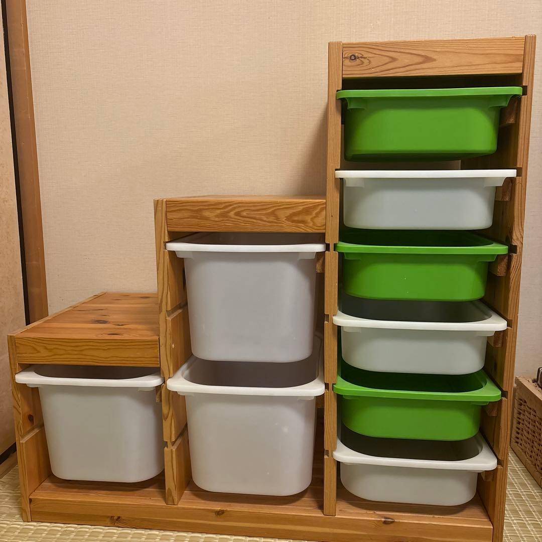 IKEA イケア　トロファスト　階段　ボックス　付き　① IKEA イケア トロファスト 階段型 収納棚 収納ボックス付き - メルカリ