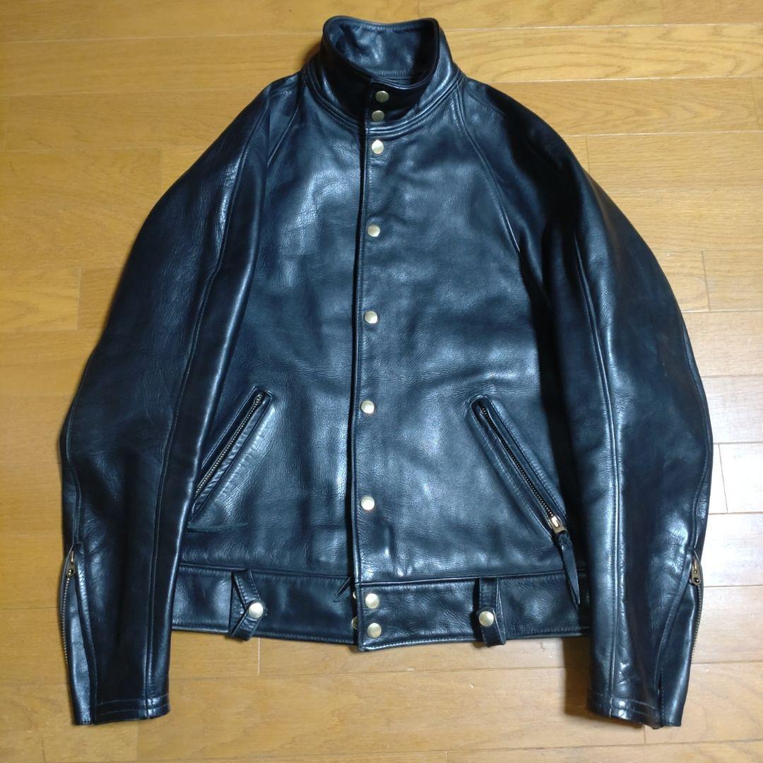 トムフォースピード　レザー　ブラックシャドウ　42 TOM FORD (トムフォード) NAPPA GRAIN LEATHER ASYMMETRIC BIKER