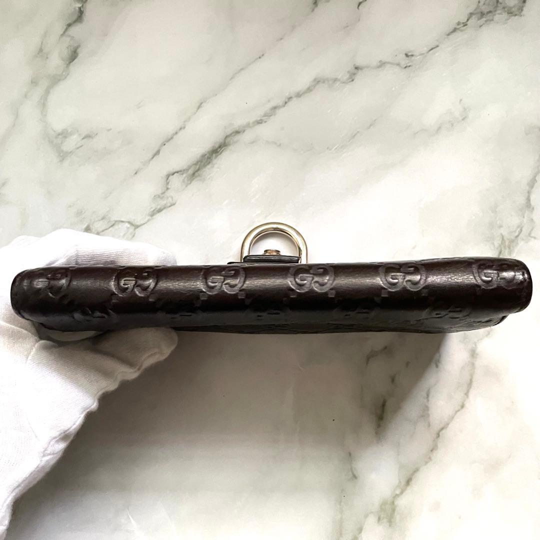 GUCCI グッチ シマレザー 長財布 アビー ゴールド金具 0113-⑨