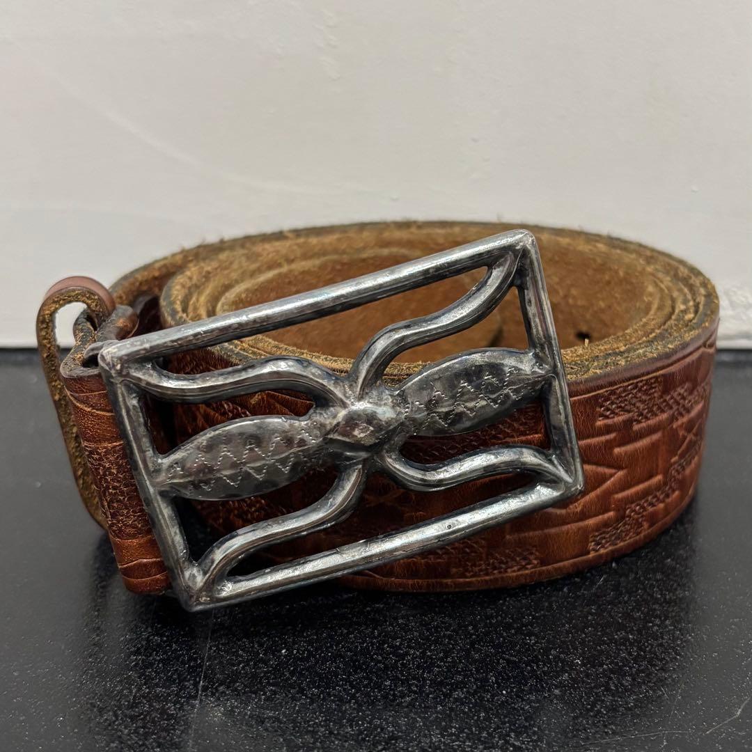 希少 RRL スパイダー バックル ロゴ カービング レザー ベルト 32 希少 RRL スパイダー バックル ロゴ カービング レザー ベルト 32