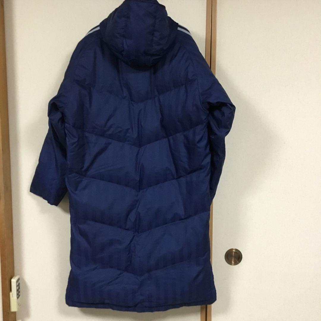adidas ネイビー フード付きベンチコート ダウンコート Sサイズ 160