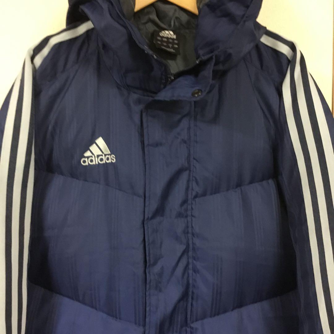 adidas ネイビー フード付きベンチコート ダウンコート Sサイズ 160