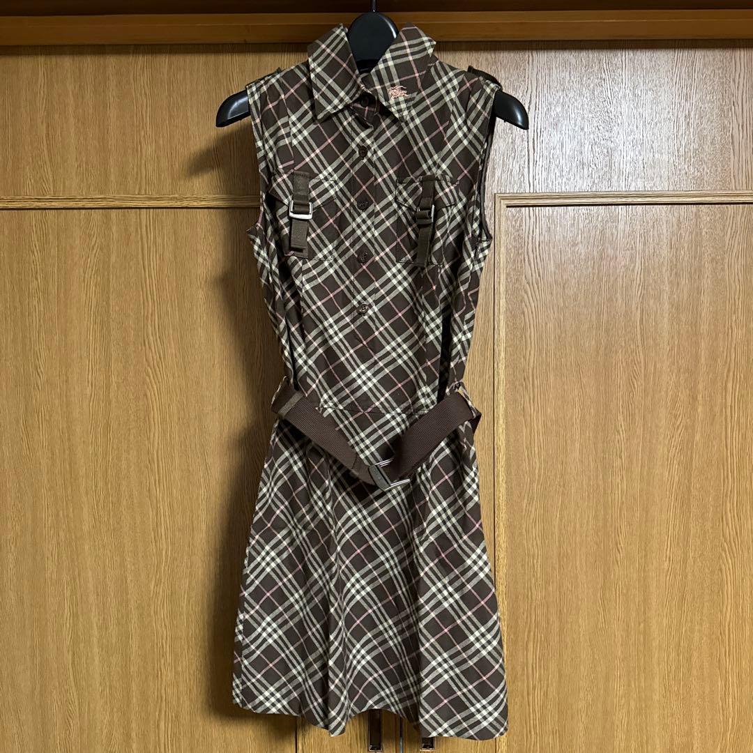 美品】 BURBERRY バーバリー ノースリーブワンピース ノバチェック