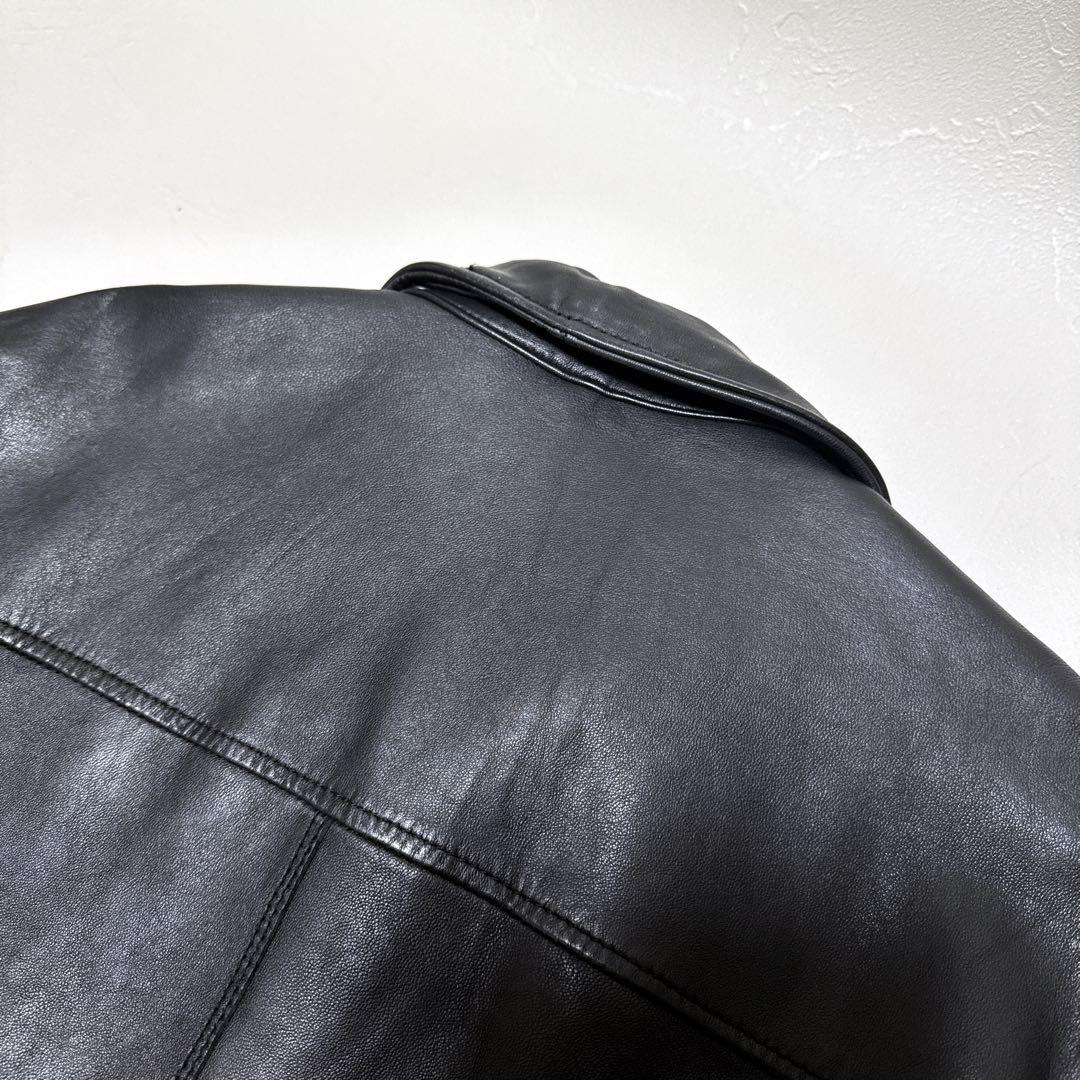 極美品】XLサイズ ナノユニバース シープスキン シングルライダース 黒