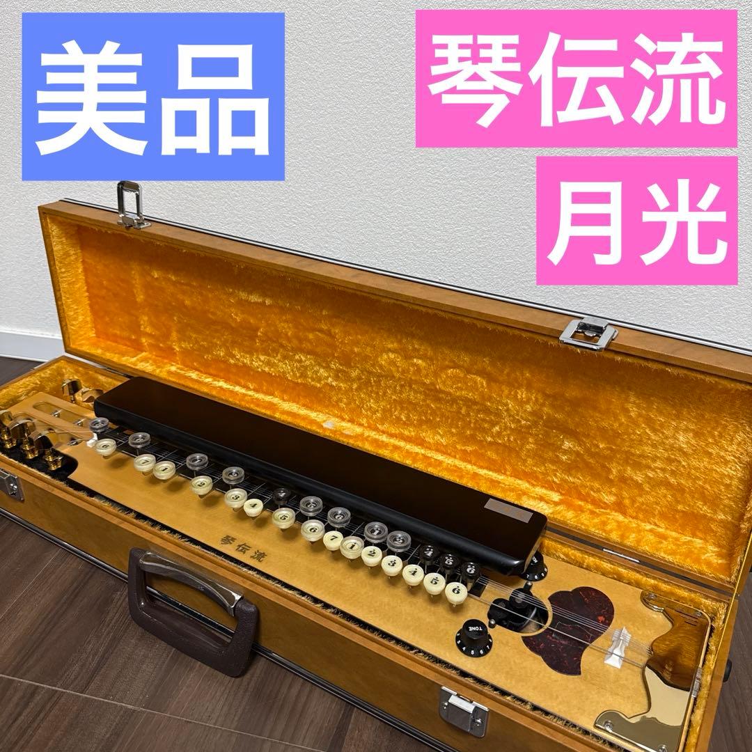 美品 希少品 大正琴 月光 電子琴 エレキ ハードケース 付 琴伝流 ソプラノ