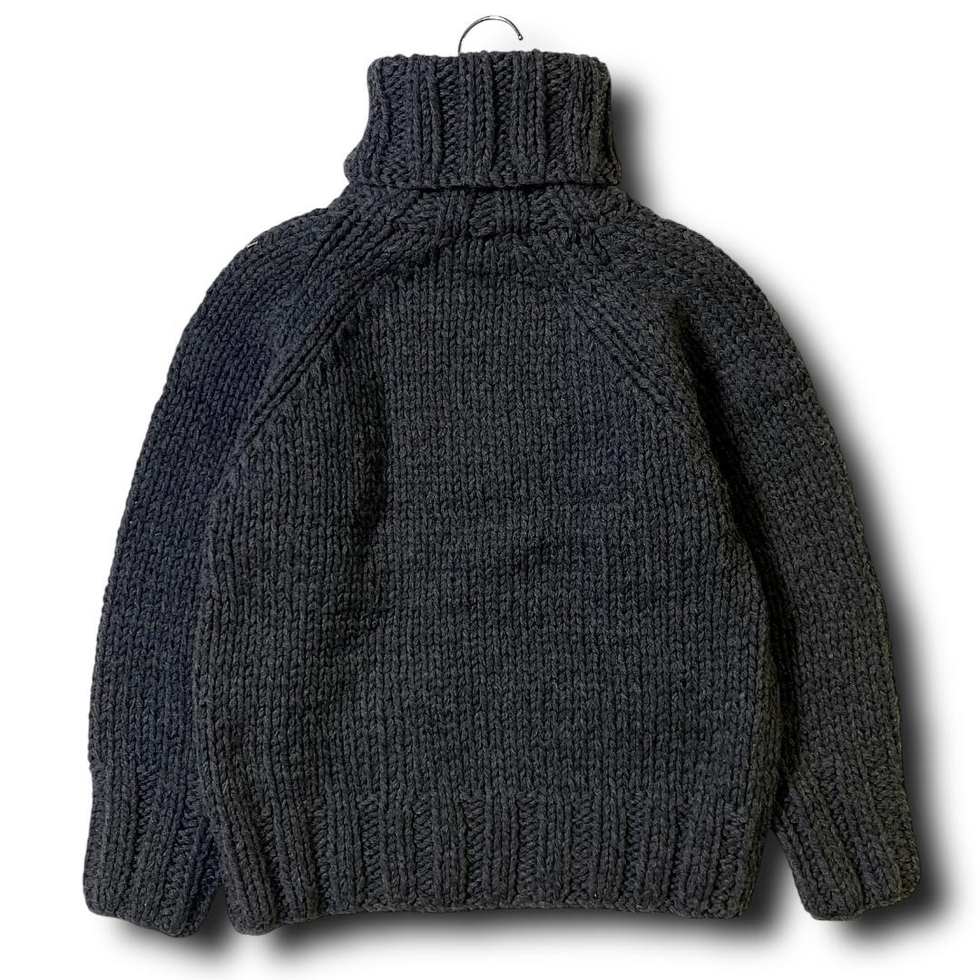 L 定価49500円 TMT ウール100％ タートルネックニット セーター 黒