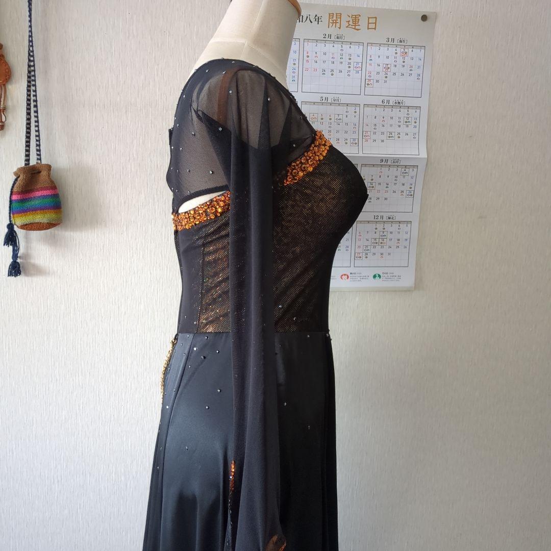 ma様専用品 タカダンス 社交ダンス用黒ドレス 長袖 スパンコール