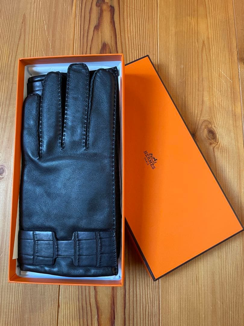 HERMES ブラック手袋 サイズ9 楽天市場】エルメス メンズグローブ ブラック ディアスキン カシミア