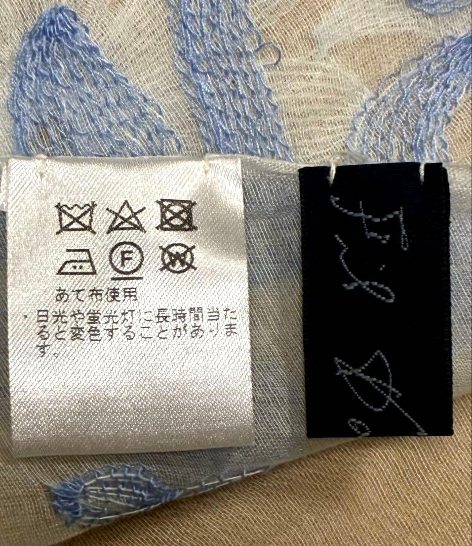フィルダレニエ 刺繍入りストール コットンシルク アッシュペー