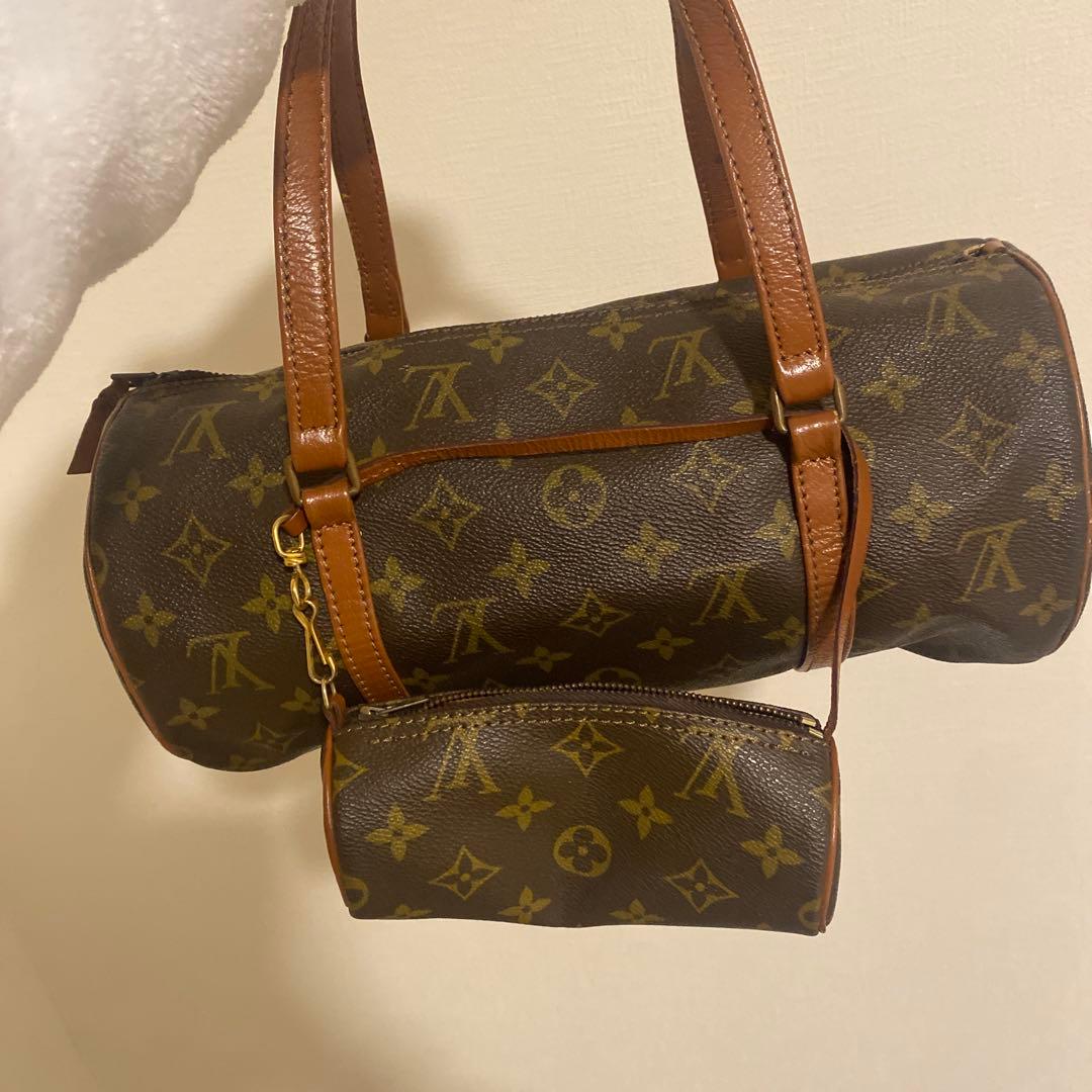 Louis Vuitton ブラウン ハンドバッグ ミニポーチ付き Louis Vuitton Fold Me Pouch Brown Monogram Phone Box Crossbody