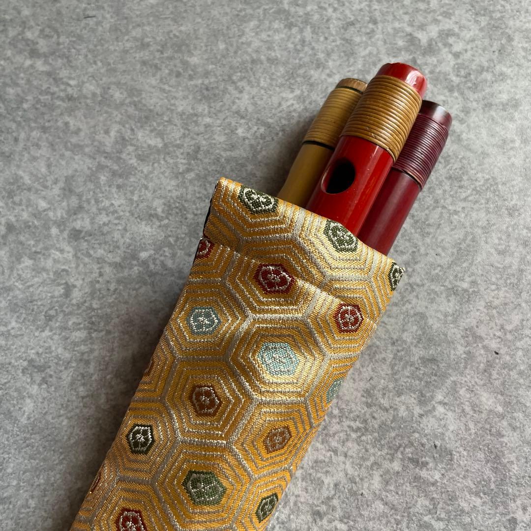 ショーナン様専用オーダー品 篠笛2本調子用3本入れ袋 5本