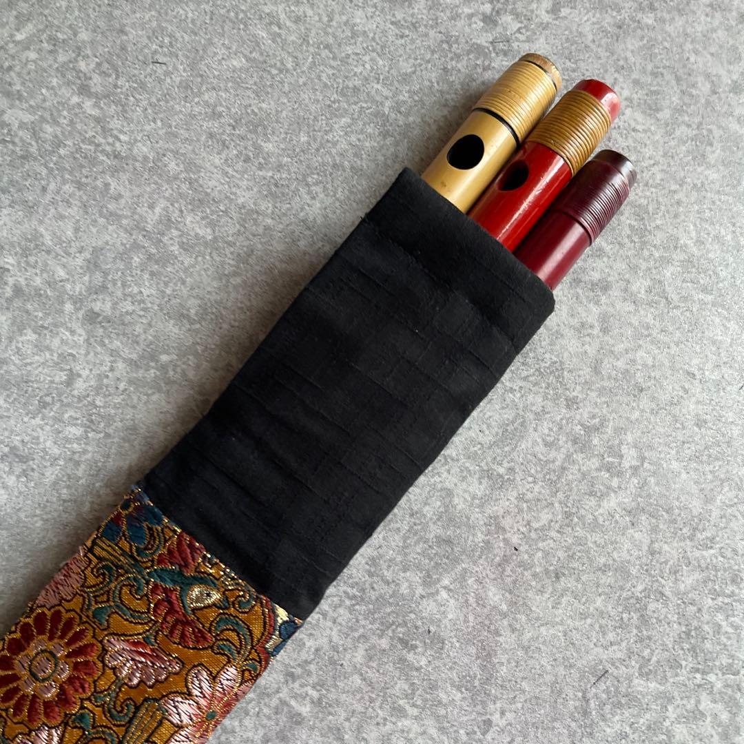 ショーナン様専用オーダー品 篠笛2本調子用3本入れ袋 5本