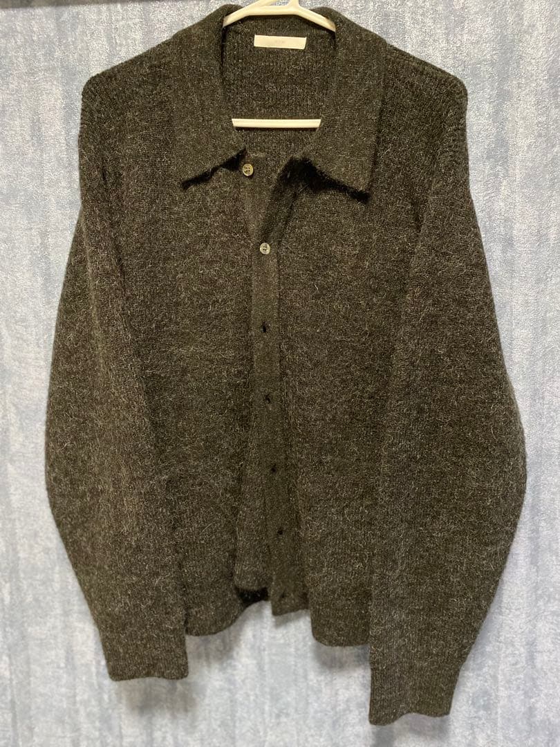 WYM LIDNM モヘア ニット シャツ カーディガン チャコール Sサイズ