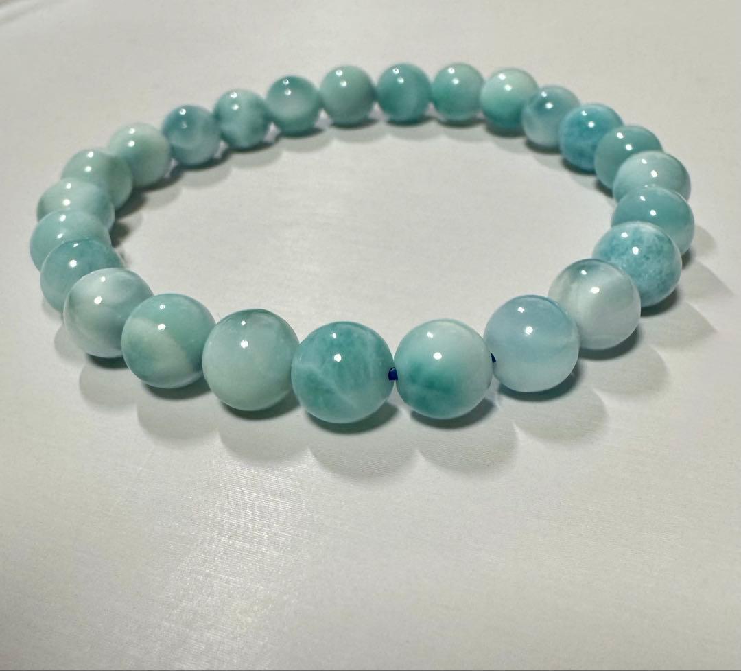 ラリマー　7.5mm　天然石　ブレスレット