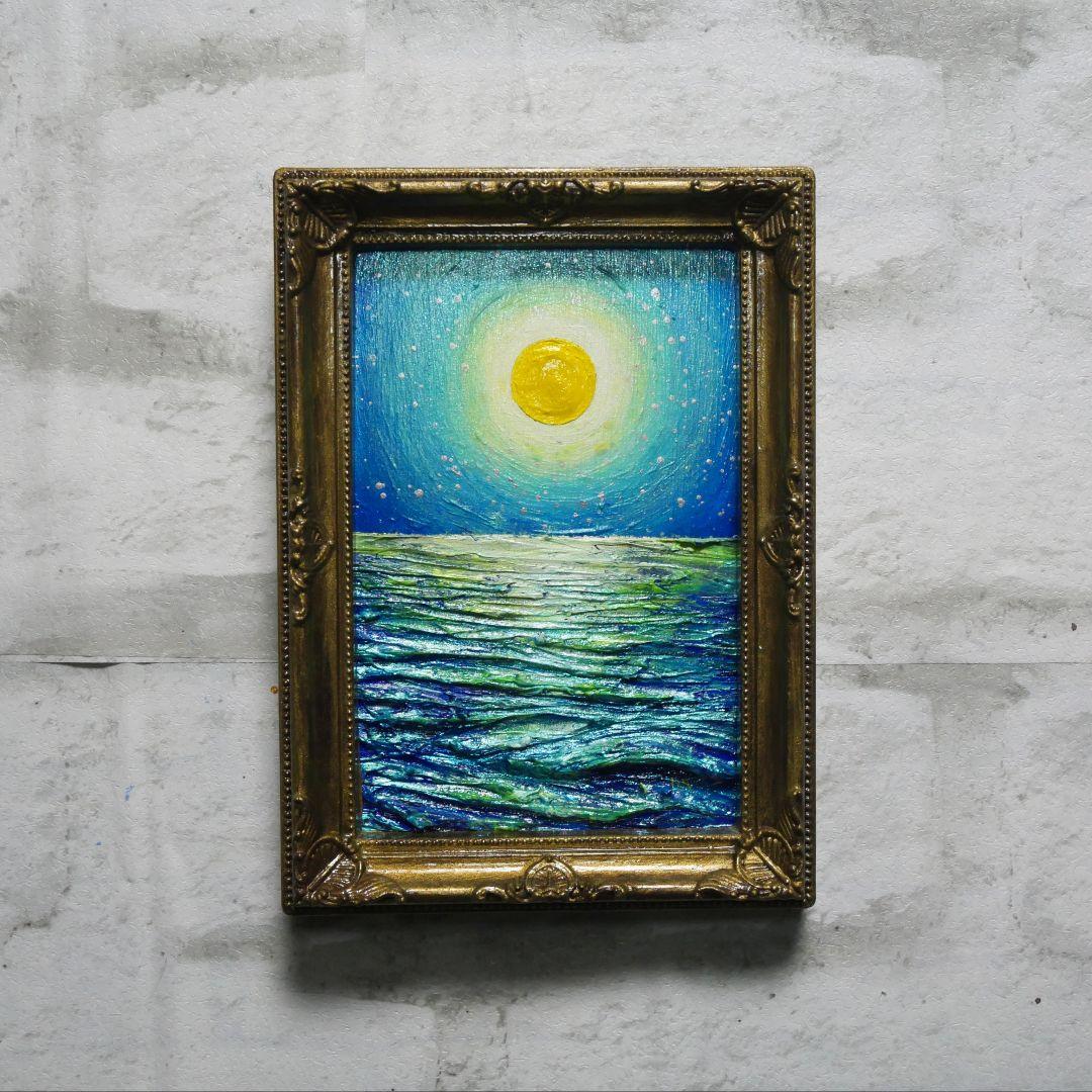油絵 油彩 油彩画 絵 絵画 ミニ絵画【月の海】 油絵 油彩 油彩画 絵 絵画 ミニ絵画【月の海】 絵画 HR 通販