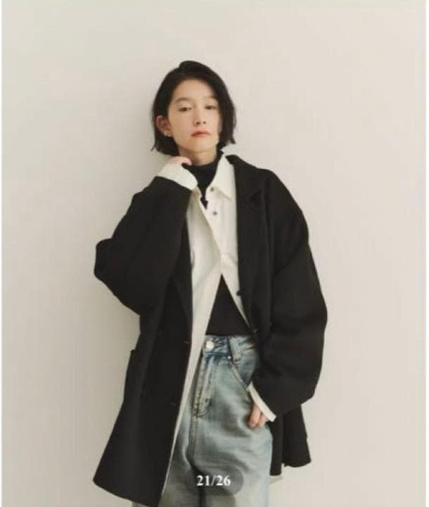 FASHIRU ファシル ウールダブルフェイスミドルコート 未使用 リバー