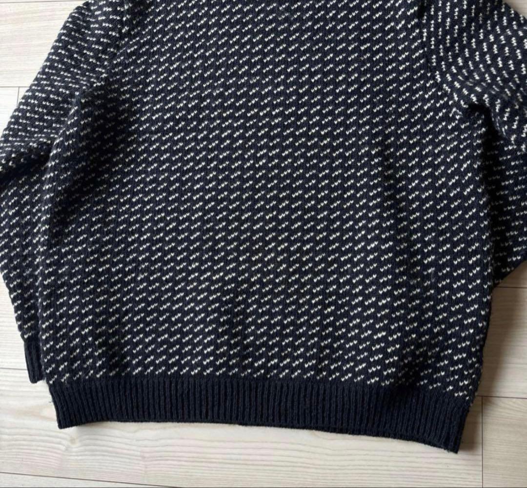 カ*ス様 定番　現行　L.L.BEAN バーズアイニット　セーター　ネイビー　ウ