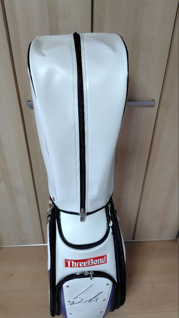 申ジエモデル ThreeBond キャディバッグ ホワイト/レッド/ブルー