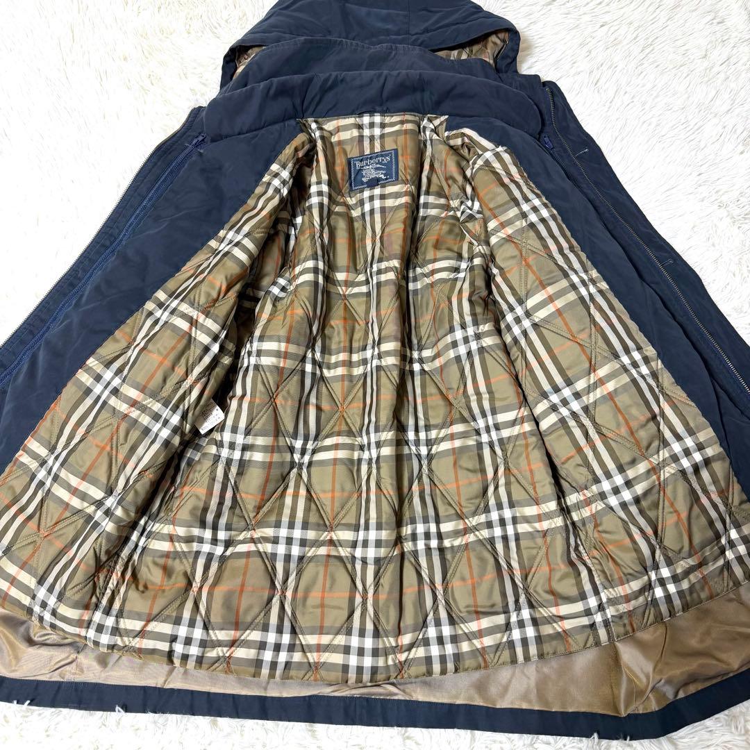 Burberry 中綿ライナー モッズコート ノバチェック ネイビー L - メルカリ