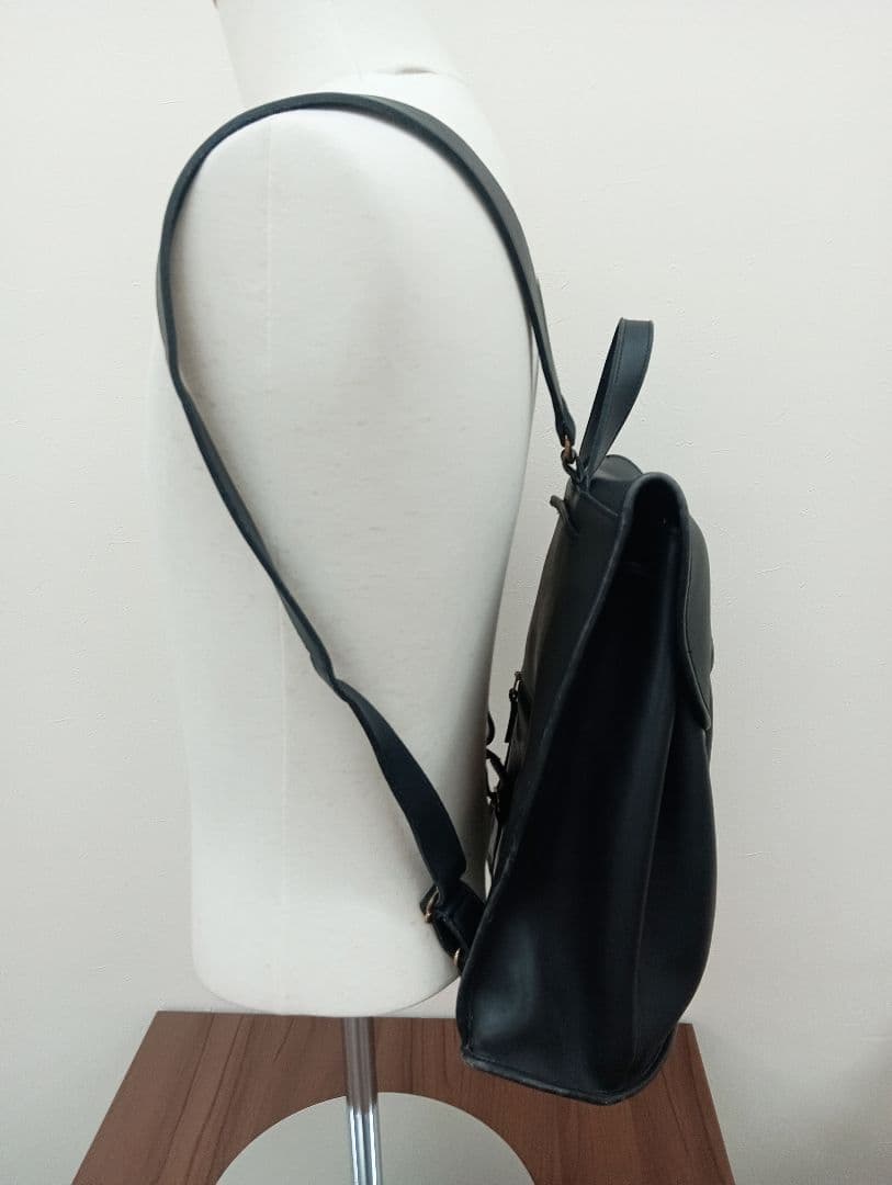 オールドコーチ 黒 レザー フラップバックパック アメリカ製 9943