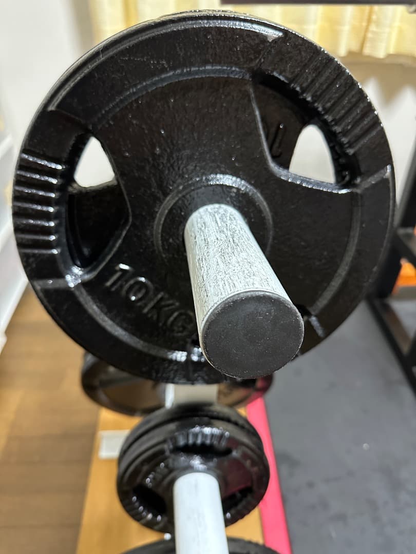 《引取》モリヤ製ベンチプレス台　 バーベル（オリシャ）・プレート・プレートラック