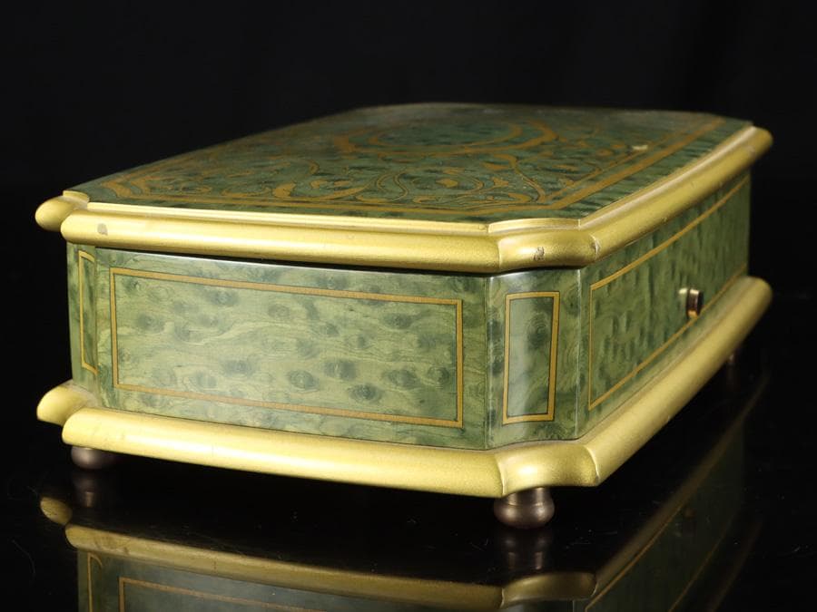 Y2534 リュージュ オルゴール ビバルディ「四季」3曲 72弁 金象嵌 ma