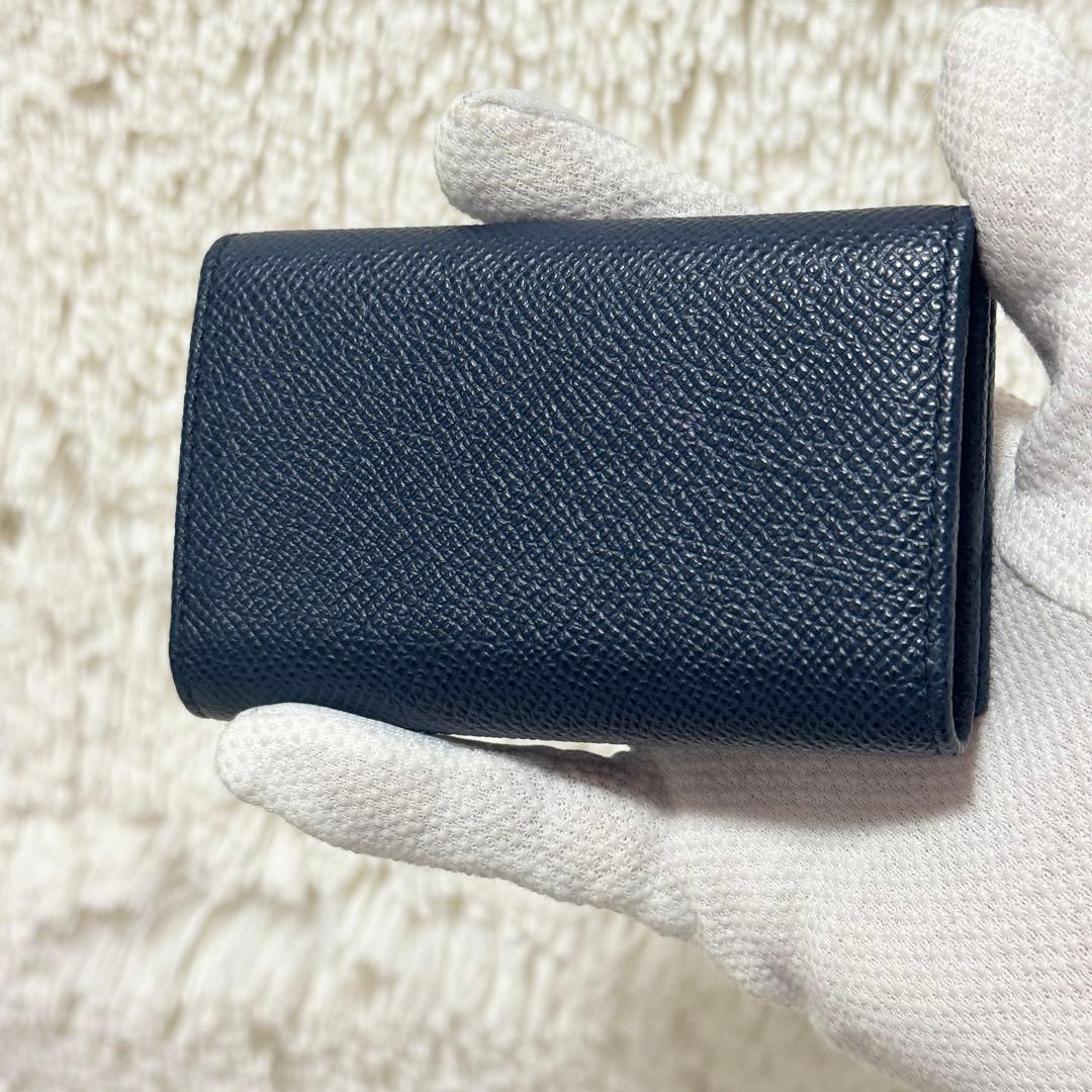 未使用級】IC搭載 ブルガリ マン グレインレザー 6連キーケース