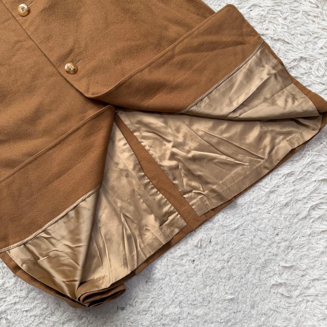 美品XLサイズ相当 カシミヤ100% シングルチェスターコート マキシ丈