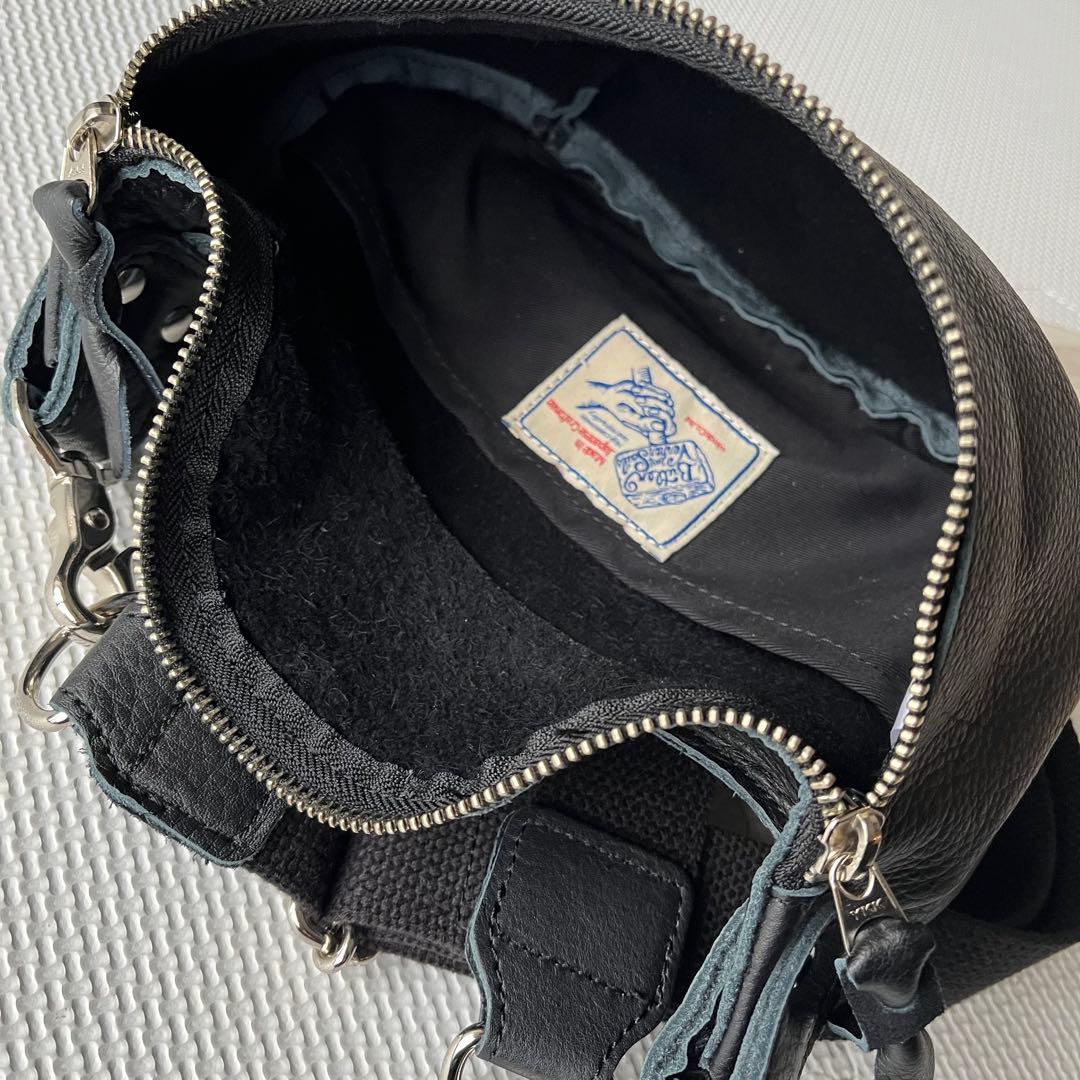美品 Butler Verner Sails シボ オールレザーボディバッグ 黒
