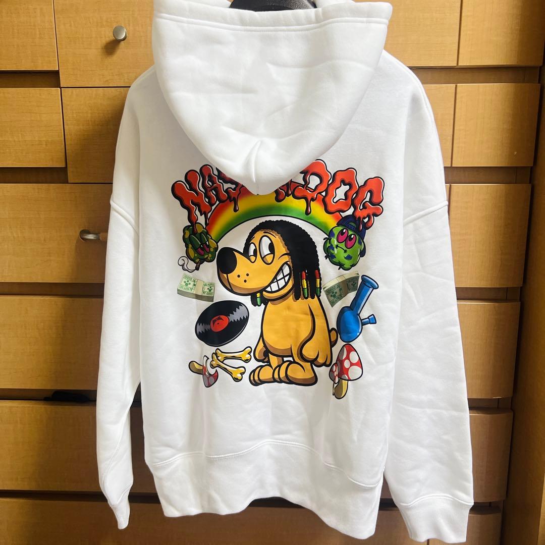 ナスティードッグ パーカー M 白 裏起毛 nasty dog - メルカリ