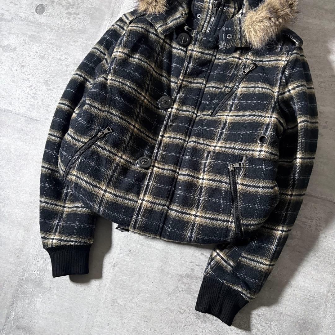 00s type N2-B ombre check far jacket y2k