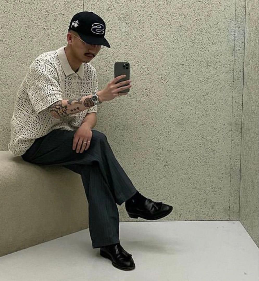 stussy crochet shirt 2022ss 即完品 完全正規