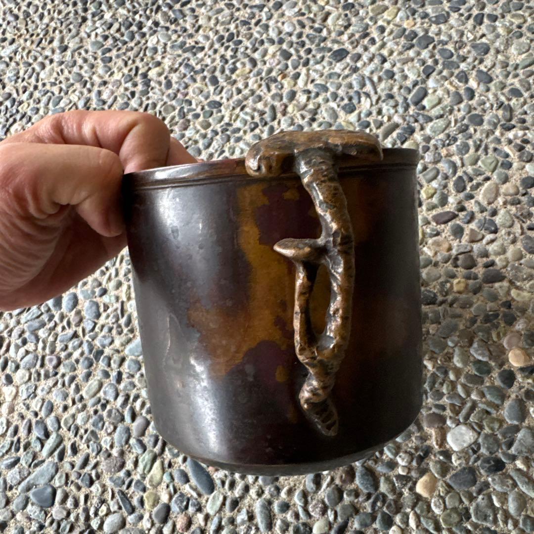 ‼️専用になりました‼️本日9/13買取①‼️政暁作で斑紫銅製の建水‼️美品