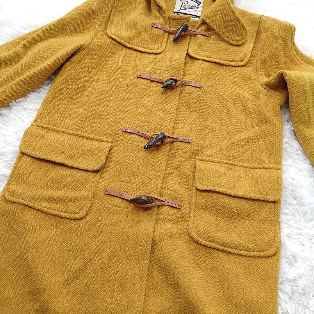 希少カラー PAZZO ダッフルコート ヘリンボーン マスタード ロング L