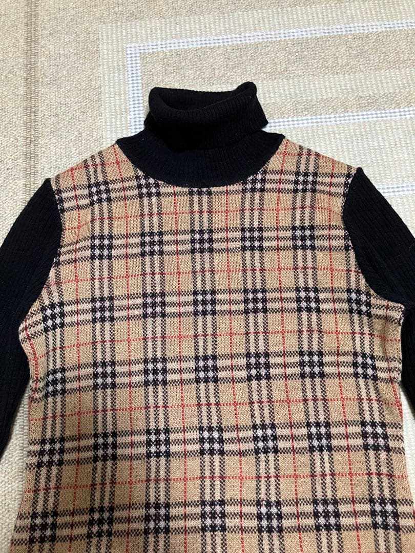 Burberrys キッズ Aライン ニットワンピース チェック S 140