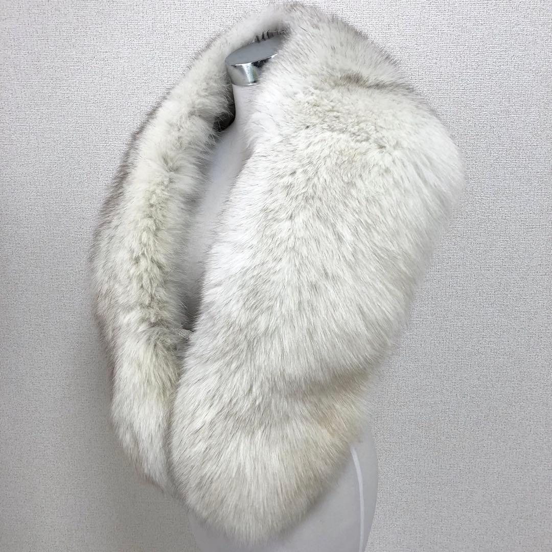 ✨美品✨サガフォックス ショール 本毛皮 ブルーフォックス リアルファー SAGA FOX 高級ショール フォックスファーショール サガ 毛皮 日本製