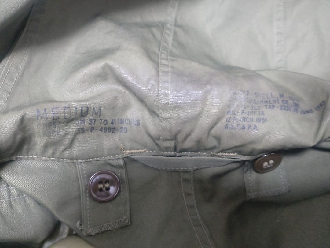 '53 U.S.ARMY M-51フィッシュテールパーカ、M65ライナー付属
