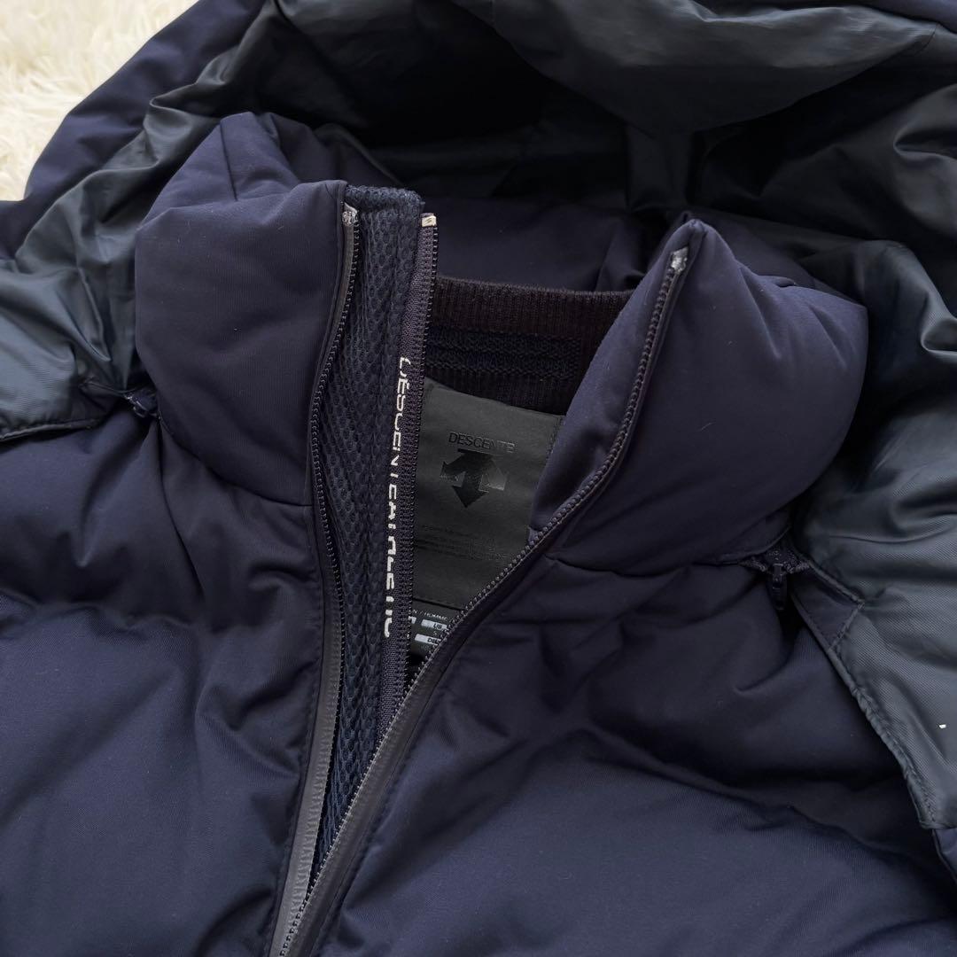 デサントオルテライン 水沢ダウン L ネイビー フード着脱可能