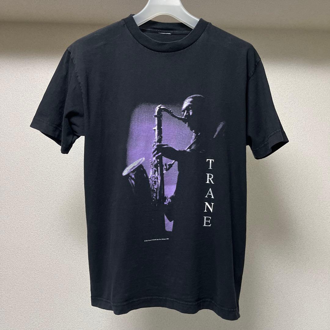 90s ビンテージジャズTシャツ 黒フェード GEAR Ink. コルトレーン