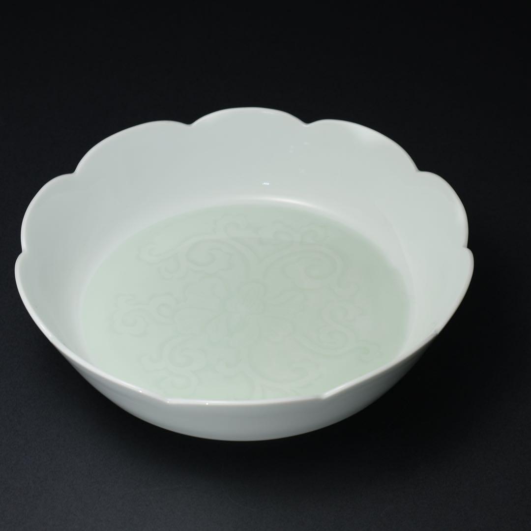 人間国宝 井上萬二 青白磁彫文鉢 共箱 R1491ダK2 - メルカリ