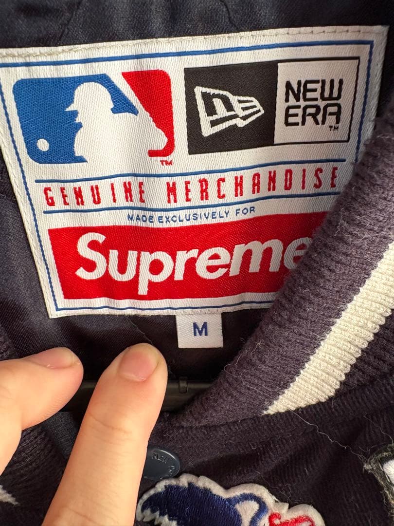 Supreme パッチ付きスタジャン Mサイズ ニューエラコラボ 最終値下げ