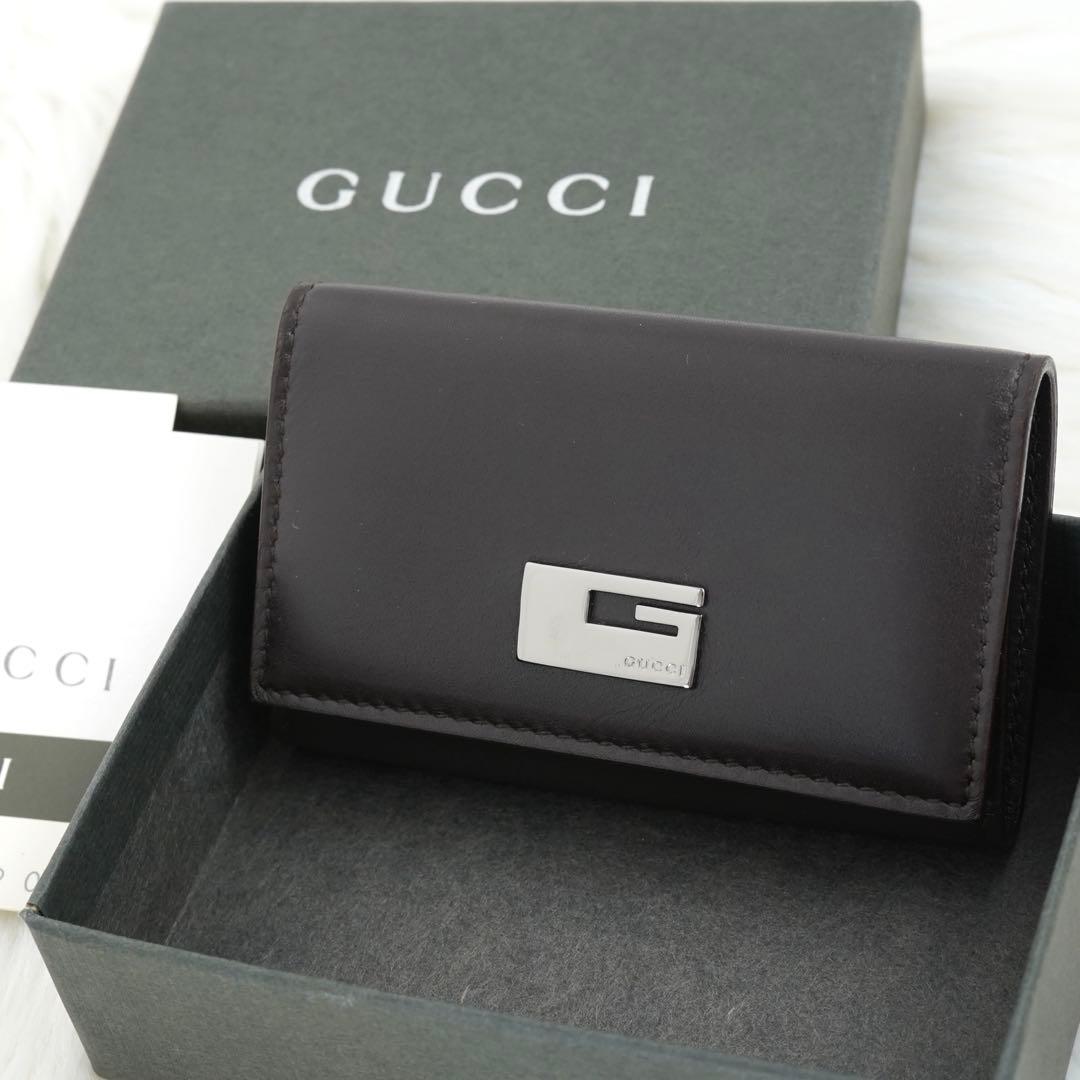 未使用品　箱付き　GUCCI グッチ　キーケース　レザー　G柄　ブラウン　希少 GUCCI（グッチ） 未使用 キーケース メンズ レディース レザー