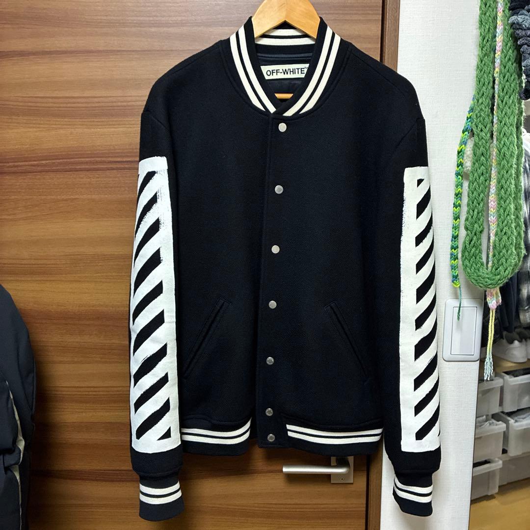 off-white スタジャン OFF-WHITE オフホワイト バーシティジャケット 10th Anniversary (Off