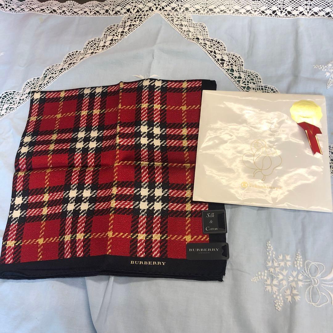 新品BURBERRY バーバリー スカーフ赤チェック柄 - メルカリ