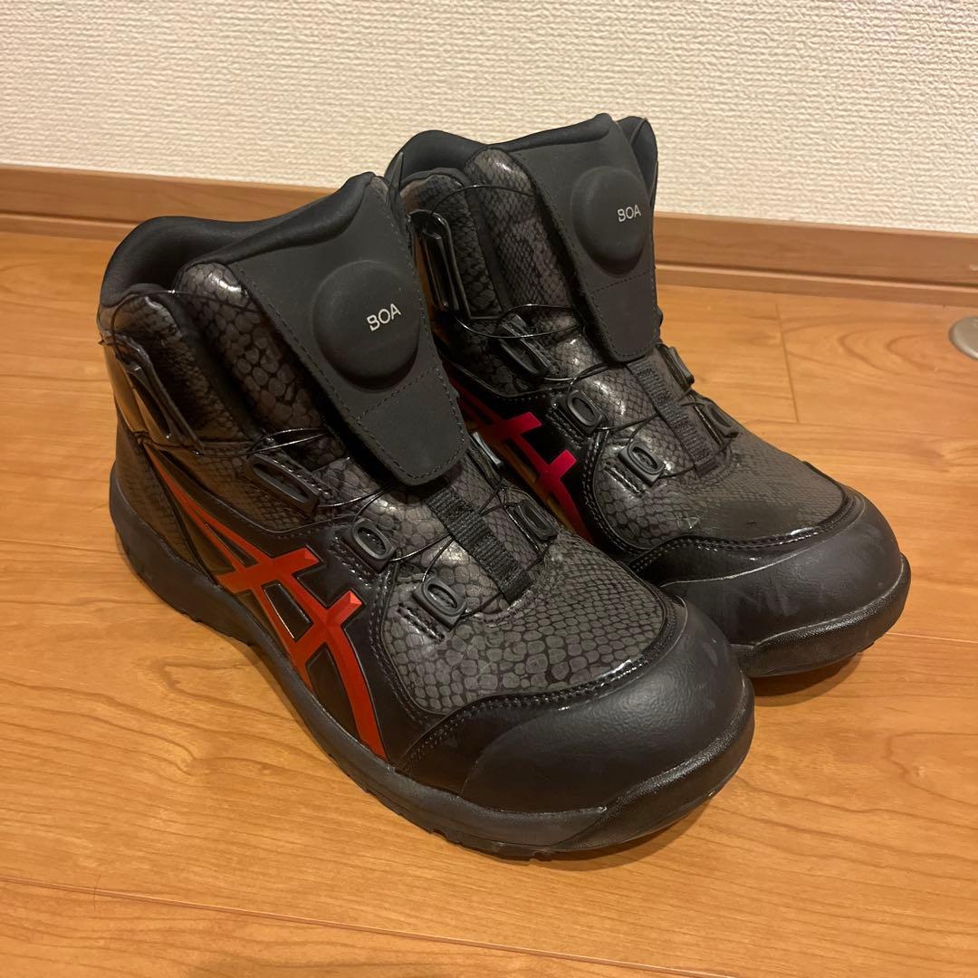 アシックス　安全靴　BOA 蛇柄　25.5cm