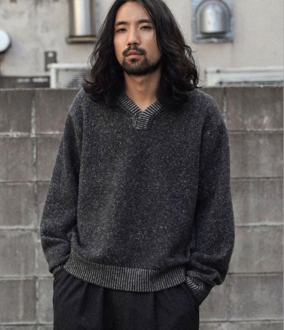 shiun WOOL A-1 KNIT XS シウン　24AW shiun(シウン) ONLINE STORE / WOOL ALPACA KNIT SHIRT