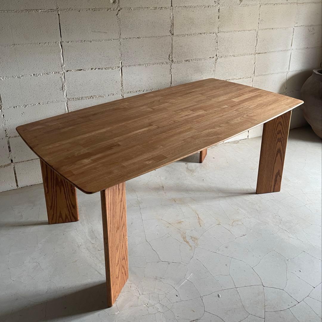 天然木無垢材　ダイニングテーブル　高さ2段階可　ハイセンス　モダン 幅180］ 天然木 ダイニングテーブル 二本脚 ｜ ナチュラルモダン 北欧