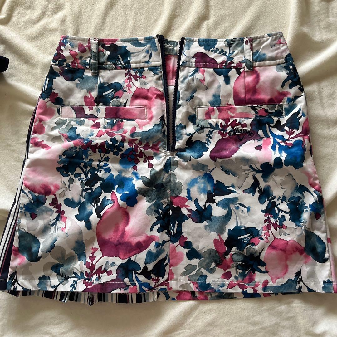 ゴルフ用花柄ポロシャツとスカートセット