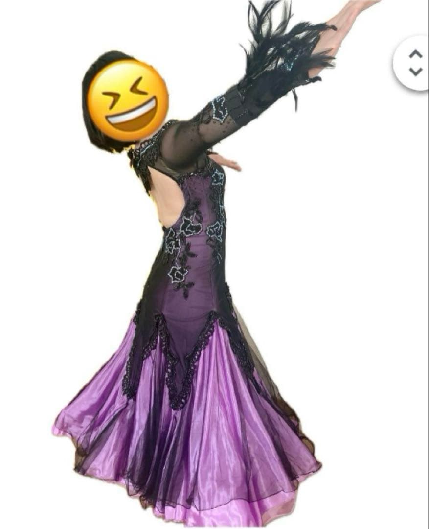 【トップブランド高級ドレス】クリスアンクローバー社交ダンスドレス《紫×黒》